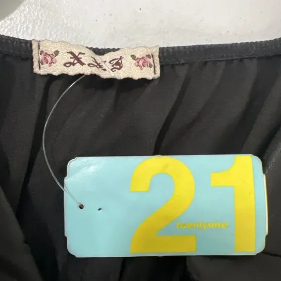 XX3‎ Mini Dress Womens S Black Floral Babydoll - Picture 8 of 11